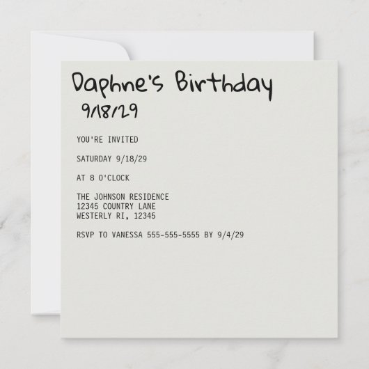 レトロヴィンテージインスタントカメラあなたの写真誕生日 招待状 (裏面)