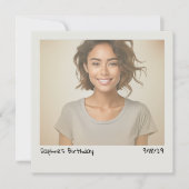 レトロヴィンテージインスタントカメラあなたの写真誕生日 招待状 (正面)