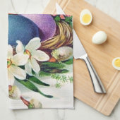 レトロヴィンテージイースターエッグホリデイ キッチンタオル (四つ折り)