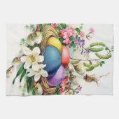 レトロヴィンテージイースターエッグホリデイ キッチンタオル (横)