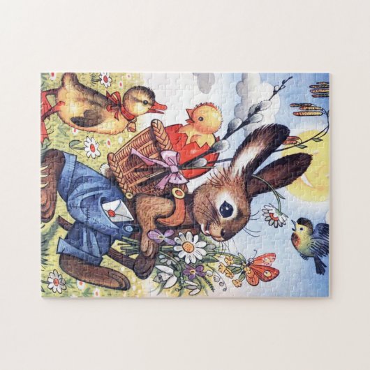 レトロヴィンテージイースターエンジェルホリデージグソーパズル ジグソーパズル (横)