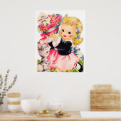 レトロヴィンテージイースターガールデコールポスター ポスター (キッチン)