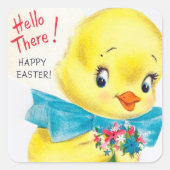 レトロヴィンテージイースターシックホリデーステッカー スクエアシール (正面)