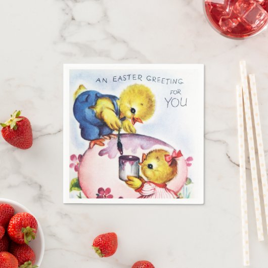 レトロヴィンテージイースターチックスパーティー スタンダードカクテルナプキン (インサイチュ)