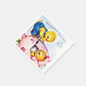 レトロヴィンテージイースターチックスパーティー スタンダードカクテルナプキン (角)