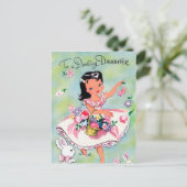 レトロヴィンテージイースタードーターホリディハガキ シーズンポストカード (スタンド正面)