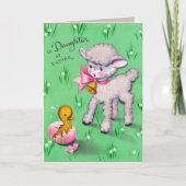 レトロヴィンテージイースタードーターメッセージカードの追加 シーズンカード (正面)