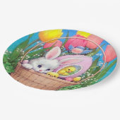 レトロヴィンテージイースターバスケットパーティー ペーパープレート (アングル)
