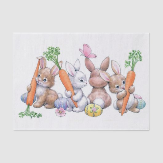 レトロヴィンテージイースターバニーズホリデーパーティー 薄葉紙 (正面)