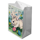 レトロヴィンテージイースターバニーズホリデー ミディアムペーパーバッグ (裏面アングル)