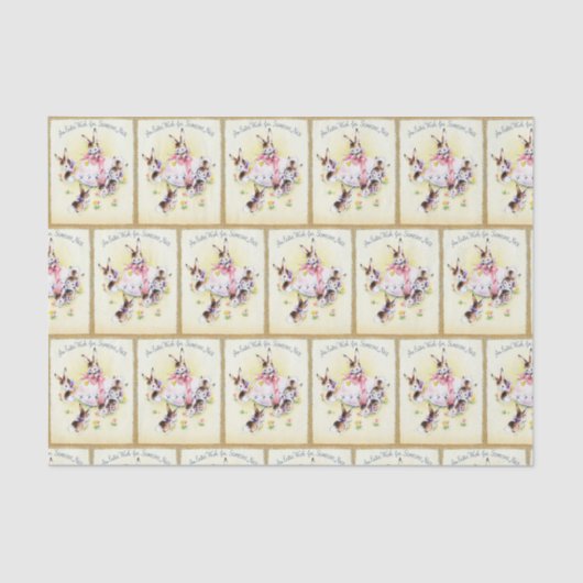 レトロヴィンテージイースターバニーパーティータイル 薄葉紙 (正面)