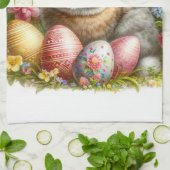 レトロヴィンテージイースターバニーフローラキッチンタオル キッチンタオル (折り畳み)