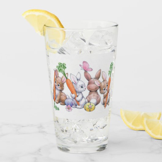 レトロヴィンテージイースターバニーホリデーグラス タンブラーグラス (アイス正面)