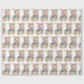 レトロヴィンテージイースターバニーホリデーパーティー ラッピングペーパー (フラット)