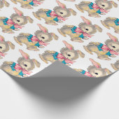 レトロヴィンテージイースターバニーホリデーパーティー ラッピングペーパー (角)