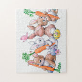 レトロヴィンテージイースターバニーホリデー ジグソーパズル (縦)