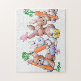 レトロヴィンテージイースターバニーホリデー ジグソーパズル