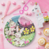 レトロヴィンテージイースターバニーホリデー ペーパープレート (パーティー)