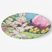 レトロヴィンテージイースターバニーホリデー ペーパープレート (アングル)