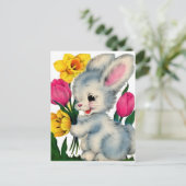 レトロヴィンテージイースターバニーホリデー  ポストカード (スタンド正面)