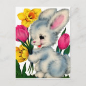 レトロヴィンテージイースターバニーホリデー  ポストカード (正面)
