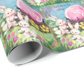 レトロヴィンテージイースターバニーホリデー ラッピングペーパー (ロールコーナー)