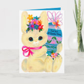 レトロヴィンテージイースターバニー追加メッセージ シーズンカード (正面)