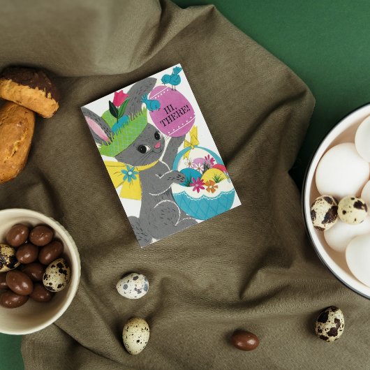 レトロヴィンテージイースターバニー追加気持ち シーズンカード