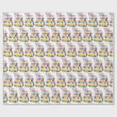 レトロヴィンテージイースターバニー ラッピングペーパー (フラット)