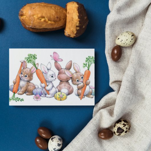 レトロヴィンテージイースターホリデーバニー シーズンカード