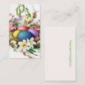 レトロヴィンテージイースターミニエッグバスケット 名刺 (正面/裏面)