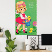 レトロヴィンテージイースター姪のデコールポスター ポスター (ホームオフィス)