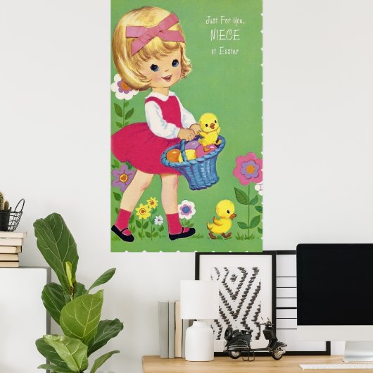 レトロヴィンテージイースター姪のデコールポスター ポスター (ホームオフィス)