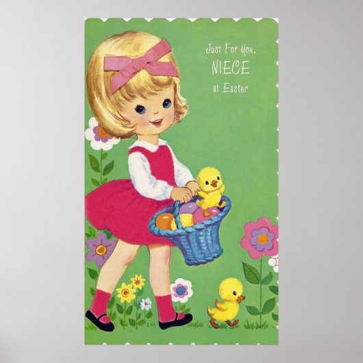 レトロヴィンテージイースター姪のデコールポスター ポスター (正面)