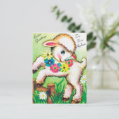 レトロヴィンテージイースター甥の子羊はがき シーズンポストカード (スタンド正面)