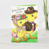 レトロヴィンテージイースター祖父母 シーズンカード (正面)