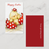 レトロヴィンテージイースター雛の祝日追加挨拶 名刺 (正面/裏面)