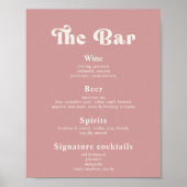 レトロヴィンテージウェディングドリンクバーメニュー ポスター (正面)