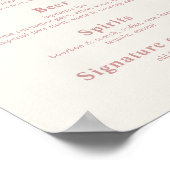 レトロヴィンテージウェディングドリンクバーメニュー ポスター (角)