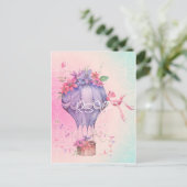 レトロヴィンテージウェディング招待状RSVP with Photo ポストカード (スタンド正面)