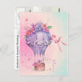 レトロヴィンテージウェディング招待状RSVP with Photo ポストカード (正面/裏面)