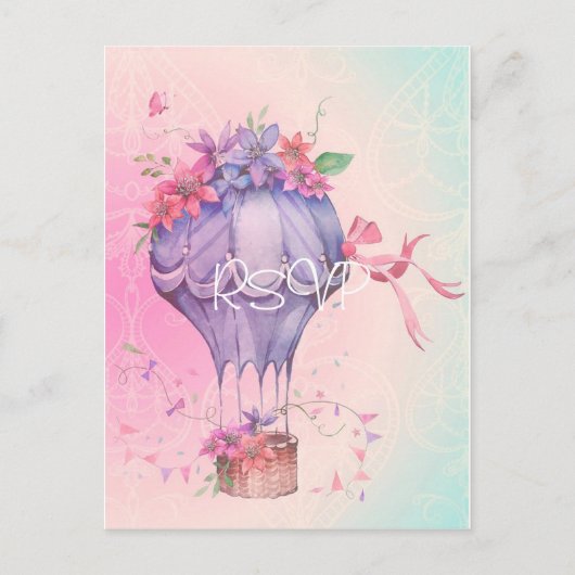 レトロヴィンテージウェディング招待状RSVP with Photo ポストカード (正面)