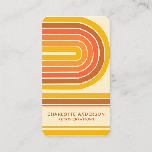 レトロヴィンテージウェーブ抽象芸術トレンディー名 名刺 (正面)