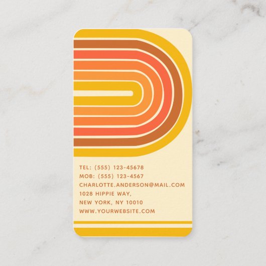 レトロヴィンテージウェーブ抽象芸術トレンディー名 名刺 (裏面)