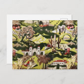 レトロヴィンテージウエスタンカウボーイテーマ布はがき ポストカード (正面/裏面)