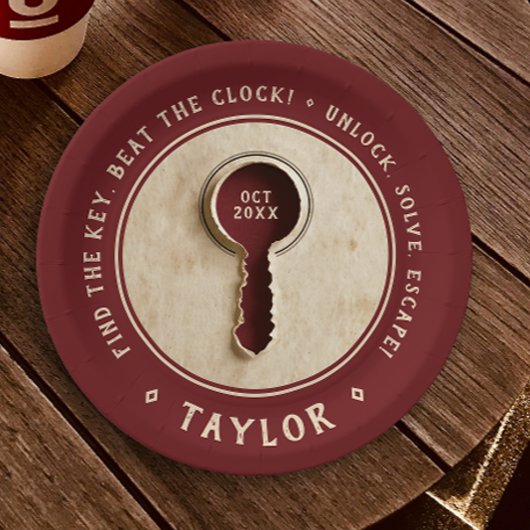 レトロヴィンテージエスケープルーム刑事アドベンチャー鍵 ペーパープレート