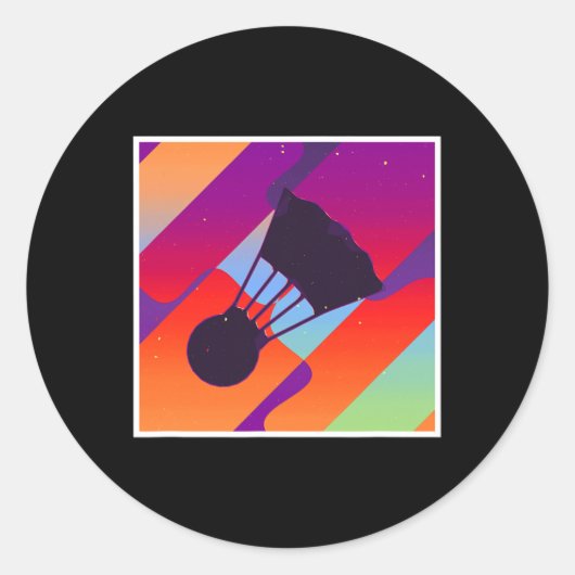 レトロヴィンテージエステティックバドミントン ラウンドシール (正面)