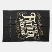 レトロヴィンテージエレガントクールタイポグラフィ父引用文 キッチンタオル (横)