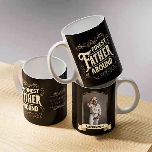 レトロヴィンテージエレガントクールタイポグラフィ父引用文 コーヒーマグカップ