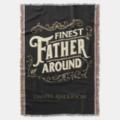 レトロヴィンテージエレガントクールタイポグラフィ父引用文 スローブランケット (正面縦)